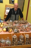 Con Hurley selling fresh vegetables